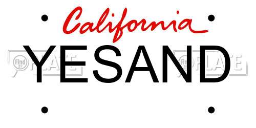 YESAND California License Plate