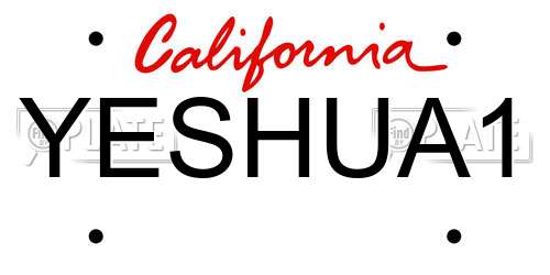 YESHUA1 California License Plate