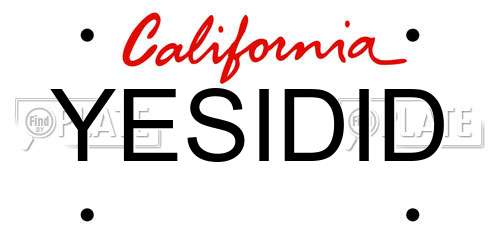YESIDID California License Plate