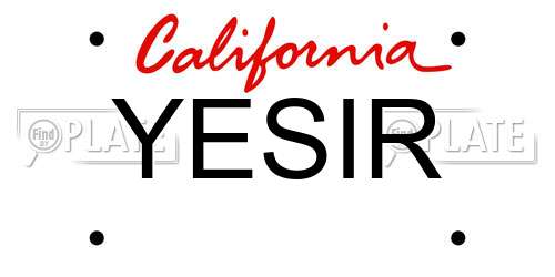 YESIR California License Plate