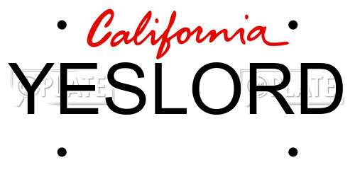 YESLORD California License Plate