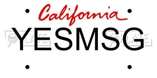 YESMSG California License Plate