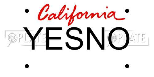 YESNO California License Plate