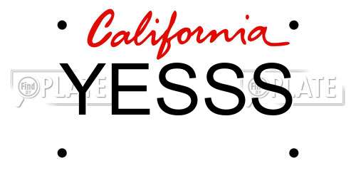 YESSS California License Plate