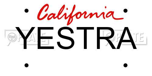 YESTRA California License Plate
