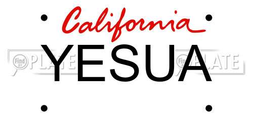 YESUA California License Plate
