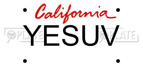 YESUV California License Plate