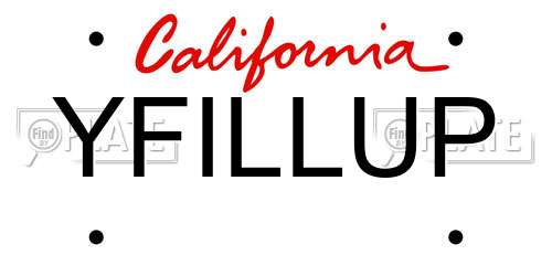 YFILLUP California License Plate
