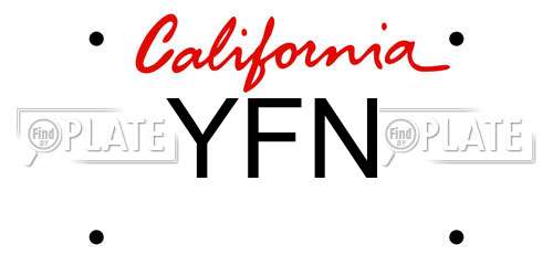 YFN California License Plate