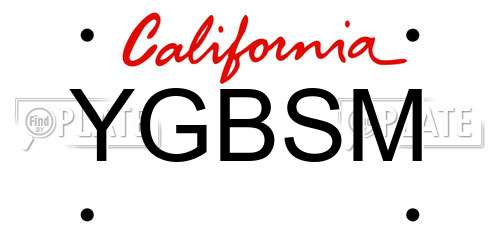 YGBSM California License Plate