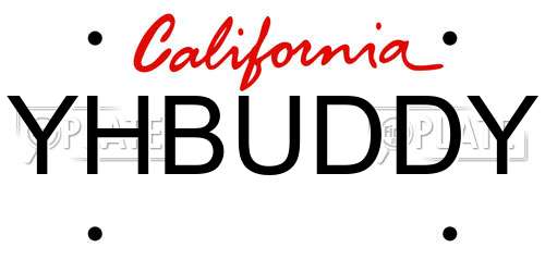 YHBUDDY California License Plate