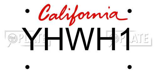 YHWH1 California License Plate
