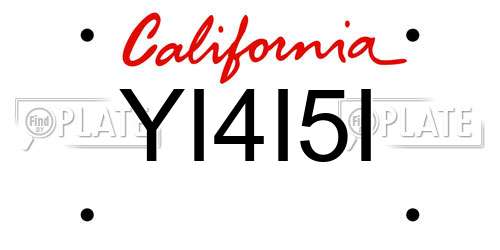 YI4I5I California License Plate