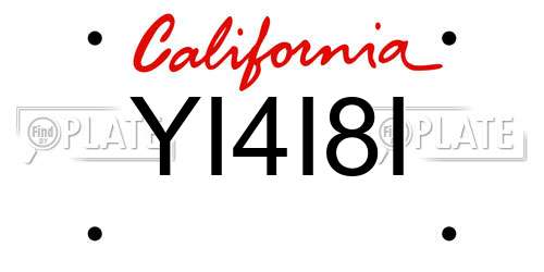 YI4I8I California License Plate