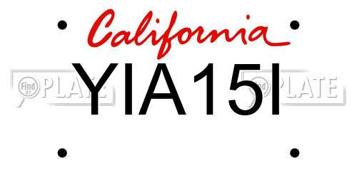 YIA15I California License Plate