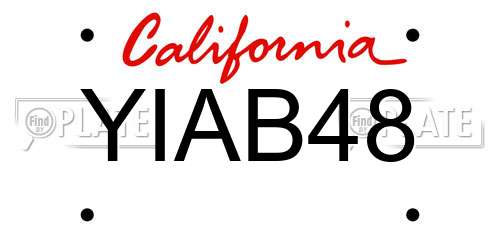 YIAB48 California License Plate