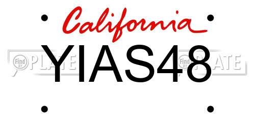 YIAS48 California License Plate