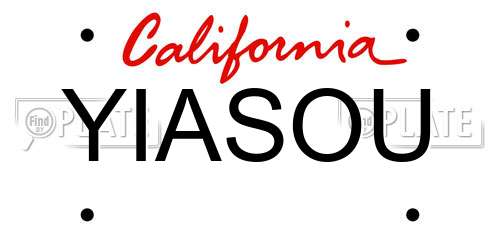 YIASOU California License Plate