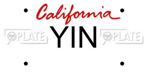 YIN California License Plate