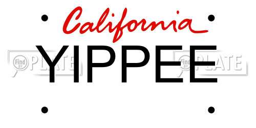 YIPPEE California License Plate