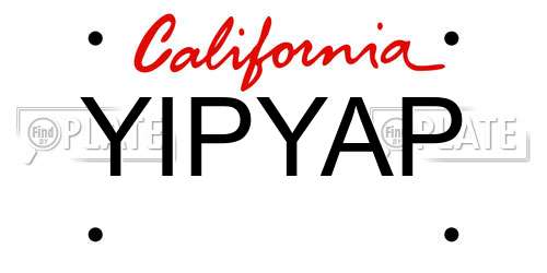 YIPYAP California License Plate