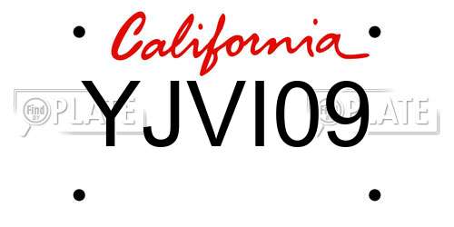 YJVI09 California License Plate