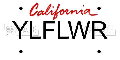 YLFLWR California License Plate