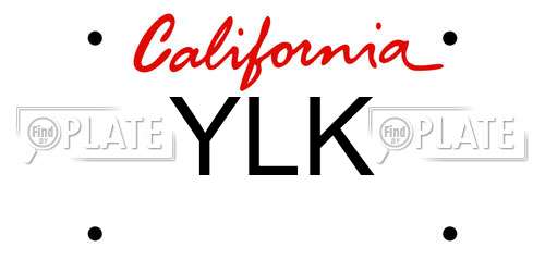 YLK California License Plate