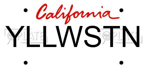 YLLWSTN California License Plate