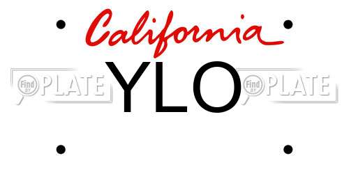 YLO California License Plate