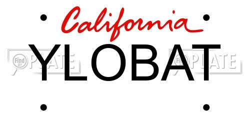 YLOBAT California License Plate