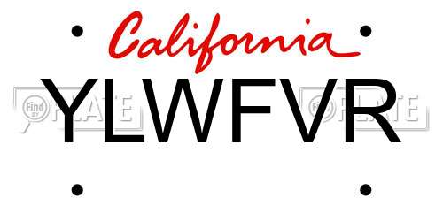 YLWFVR California License Plate