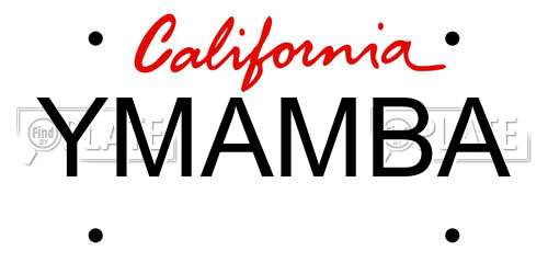 YMAMBA California License Plate