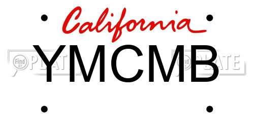 YMCMB California License Plate