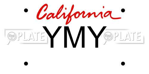 YMY California License Plate