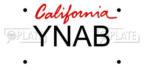 YNAB California License Plate