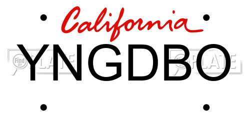 YNGDBO California License Plate