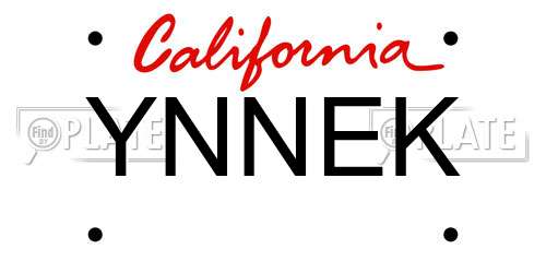 YNNEK California License Plate