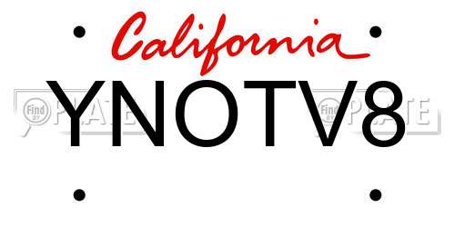 YNOTV8 California License Plate
