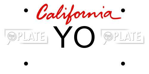 YO California License Plate