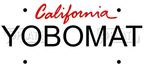 YOBOMAT California License Plate