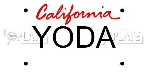 YODA California License Plate