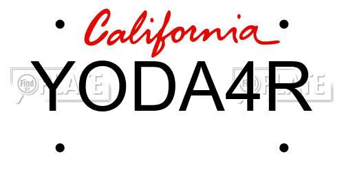 YODA4R California License Plate