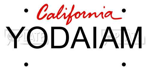 YODAIAM California License Plate
