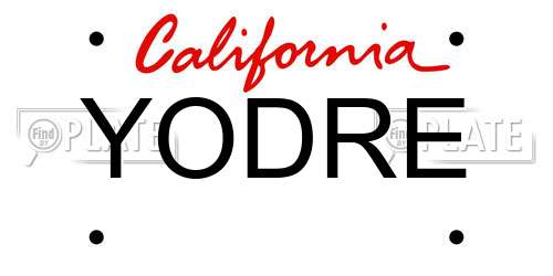 YODRE California License Plate