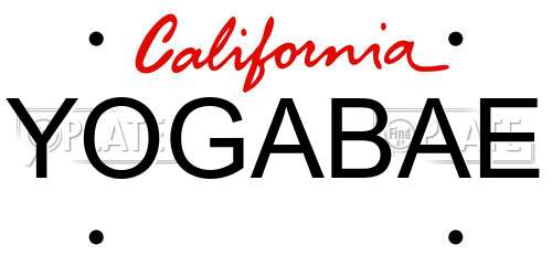 YOGABAE California License Plate