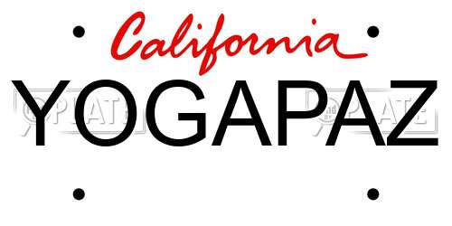 YOGAPAZ California License Plate