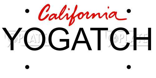 YOGATCH California License Plate