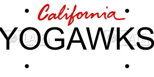 YOGAWKS California License Plate