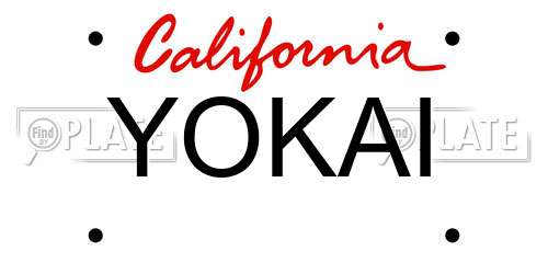 YOKAI California License Plate
